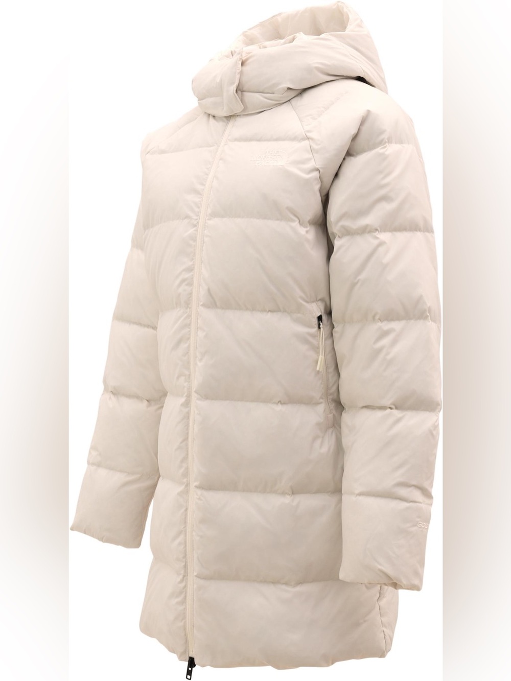 North Face Women's Cream Puffer Coat with Hood